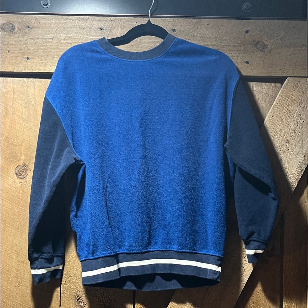 Old Navy Royal Blue and Navy oversized Colorblock Crewneck Sweatshirt